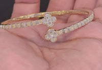 
              10K YELLOW GOLD 2 CARAT REAL DIAMOND 15 GRAMS GOLD BRACELET BANGLE
            