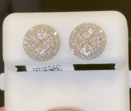 10K YELLOW GOLD .70 CARAT NATURAL DIAMONDS 10 MM EARRINGS STUDS