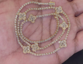 10K YELLOW GOLD 2.50 CARAT REAL DIAMOND 9 MM 18 INCHES 21.60 GRAM GOLD CHAIN NECKLACE