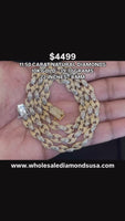 
              10K YELLOW WHITE GOLD 11.50 CARAT REAL DIAMOND 8MM 22 INCHES 39.77 GRAM GOLD CHAIN NECKLACE
            