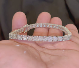 .40 CARAT NATURAL DIAMONDS STERLING SILVER FANOOK 1 ROW LINK TENNIS BRACELET - 8.50 INCHES