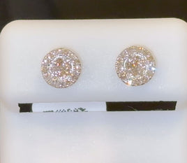 10K YELLOW GOLD .40 CARAT NATURAL DIAMONDS 6.5 MM EARRINGS STUDS