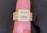 
              10K SOLID YELLOW GOLD 2.25 CARAT REAL DIAMOND ENGAGEMENT RING WEDDING PINKY BAND
            