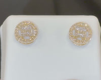 
              10K YELLOW GOLD .50 CARAT 8 MM 100% GENUINE DIAMONDS MENS/WOMENS EARRING STUDS
            