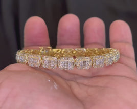 10K YELLOW GOLD 7 CARAT REAL DIAMOND 26.26 GRAMS 7 MM 8 INCHES BRACELET