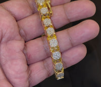 
              1.75 CARAT NATURAL DIAMONDS STERLING SILVER GOLD PLATED 34.46 GRAMS 8.50 INCHES 9 MM FANOOK DIAMOND BRACELET
            