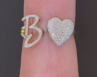 
              10K YELLOW GOLD .20 CARAT WOMENS NATURAL DIAMOND HEART & LETTER INITIAL B RING
            