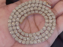 10K YELLOW GOLD 8 CARAT NATURAL DIAMONDS 20 INCHES 5 MM 39.51 GRAMS GOLD CHAIN NECKLACE