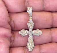 
              10K YELLOW GOLD 1.25 CARAT 1.75 INCHES REAL DIAMOND MEN CROSS PENDANT CHARM CROSS
            