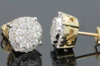 
              10K YELLOW GOLD 1.15  CARAT MENS/WOMENS 10 mm 100% GENUINE DIAMONDS EARRING STUDS
            