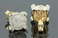 
              10K YELLOW GOLD .65 CARAT MENS WOMENS 9 mm 100% GENUINE DIAMONDS EARRING STUDS
            