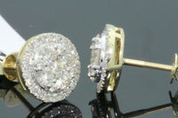 
              10K YELLOW GOLD 1.25 CARAT MENS/WOMENS 10 mm 100% GENUINE DIAMONDS EARRING STUDS
            