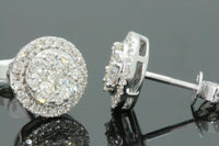 
              10K WHITE GOLD 1.25 CARAT MENS/WOMENS 10mm 100% GENUINE DIAMONDS EARRING STUDS
            