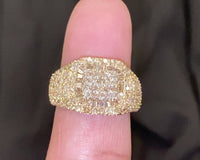 
              10K SOLID YELLOW GOLD 2 CARAT REAL DIAMOND ENGAGEMENT RING WEDDING PINKY BAND
            