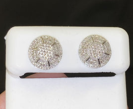 10K WHITE GOLD .40 CARAT 10 MM 100% GENUINE DIAMONDS MENS/WOMENS EARRING STUDS