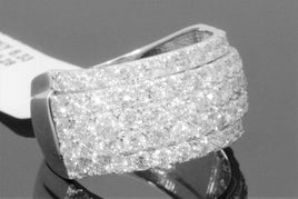 10K WHITE GOLD 4.25 CARAT MENS REAL DIAMOND ENGAGEMENT WEDDING PINKY RING BAND