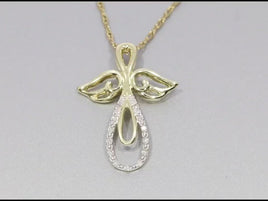 10K YELLOW GOLD .06 CARAT DIAMOND CROSS PENDANT