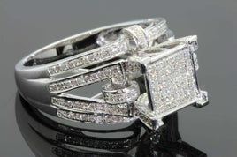 .75 CARAT DIAMOND STERLING SILVER WHITE GOLD FINISH ENGAGEMENT BRIDAL WEDDING RING