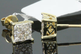 10K YELLOW GOLD .40 CARAT MENS/WOMENS 5MM 100% GENUINE DIAMONDS EARRING STUDS