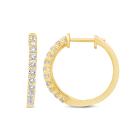 
              10K YELLOW GOLD .75 CARAT REAL DIAMOND WOMENS LADIES HOOPS EARRINGS HUGGIE STUDS
            