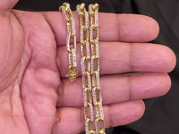 
              10K YELLOW GOLD 10 CARAT REAL DIAMOND 6 MM 20 INCHES 43.25 GRAM GOLD LINK CHAIN NECKLACE
            