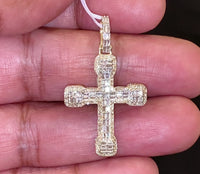 
              10K YELLOW GOLD .75 CARAT 1.50 INCHES REAL DIAMOND CROSS PENDANT CHARM CROSS
            