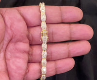 
              10K YELLOW GOLD 4 CARAT REAL DIAMOND 12.89 GRAMS 5 MM 8 INCHES BRACELET
            