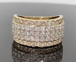 10K YELLOW GOLD 3.50 CARAT MENS REAL DIAMOND ENGAGEMENT WEDDING PINKY RING BAND