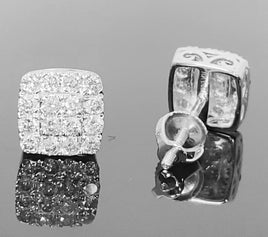 10K WHITE GOLD .65 CARAT MENS WOMENS 7 MM 100% GENUINE DIAMONDS EARRING STUDS